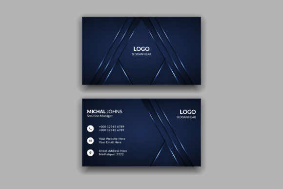 Business Card in Blue Color